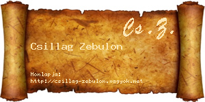 Csillag Zebulon névjegykártya